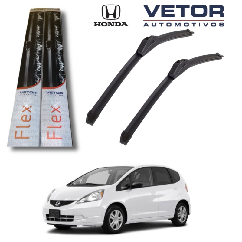 Par Palhetas Dianteiras Premium Honda Fit (2009 a 2014) Limpador Para-brisa Original Vetor