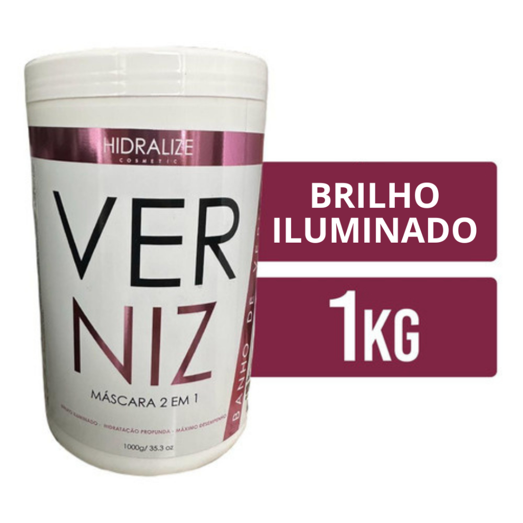 Máscara De Hidratação Nutrição Capilar 2 Em 1 Creme Banho de Verniz Hidralize Pote de 1Kg