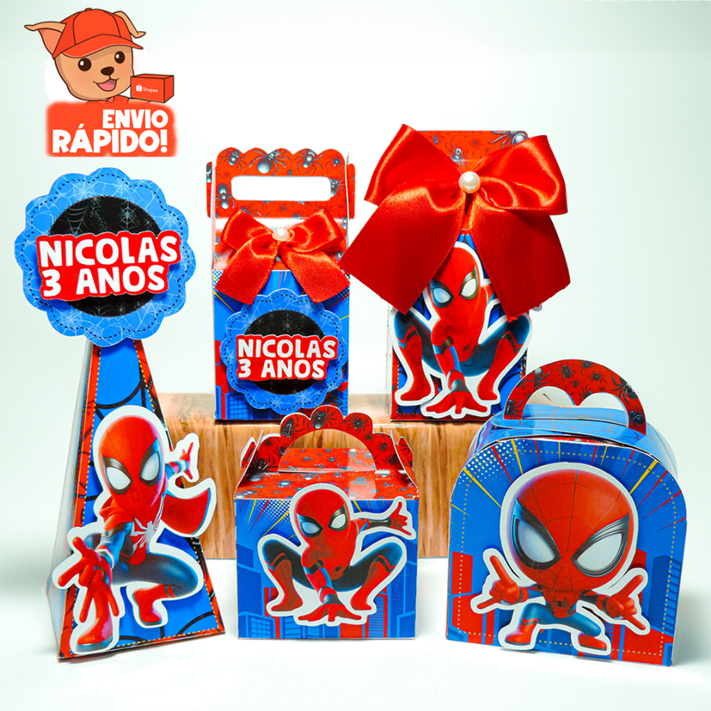 Kit Festa Homem-Aranha, Caixinhas Personalizada Tema Homem Aranha, Lembrancinhas, Decoração infantil