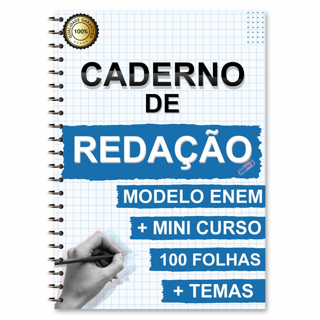 Imagem Caderno para Redações com 100 Folhas de Redação para Enem e Concursos