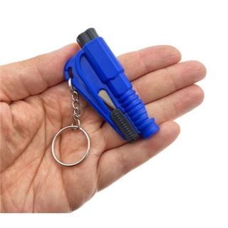 Martelo Quebra Vidros Corta Cinto e Apito e Chaveiro Item de Segurança 4 em 1 Azul Karbox em Oferta na Shopee