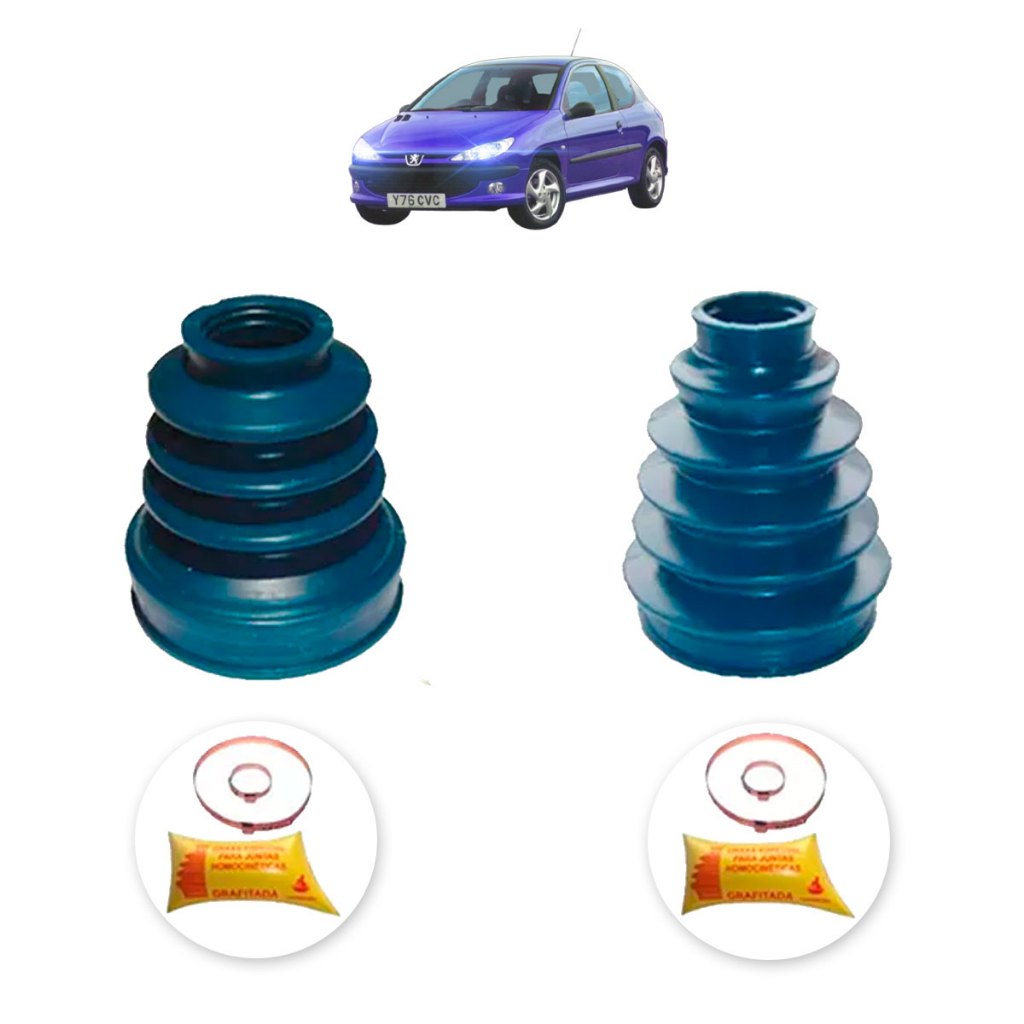 Par kit coifa lado roda e lado câmbio Peugeot 206 307 motor 1.6v