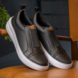 Sapatênis Masculino LaboShoes Calce Fácil Sem Cadarço Elástico Estiloso Branco Azul Preto em Oferta na Shopee