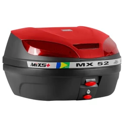 Baú Bauleto Traseiro Moto Motoboy 52 Litros MIXS MX 52 Com Lente Refletora
