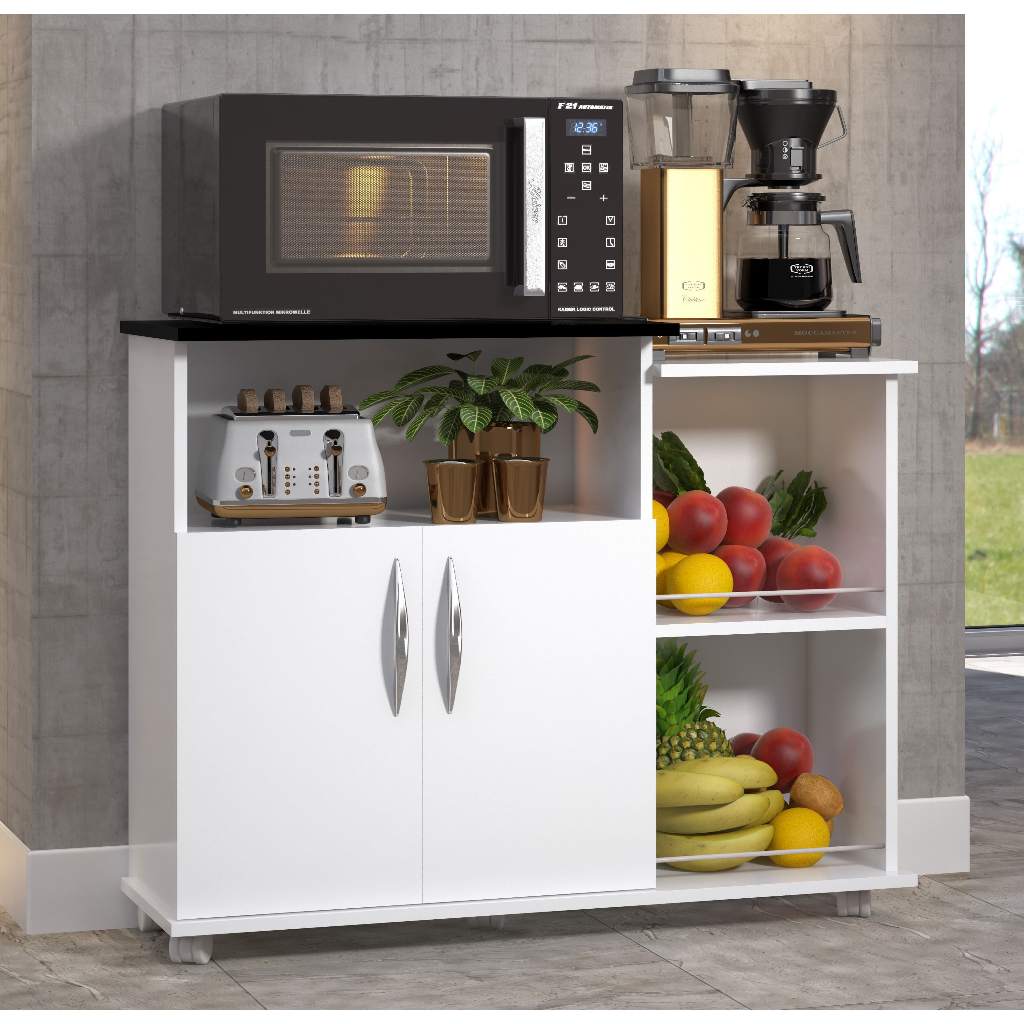 Móvel de Cozinha 2 Portas Aparador Balcão Organizador Multiuso em Oferta na Shopee