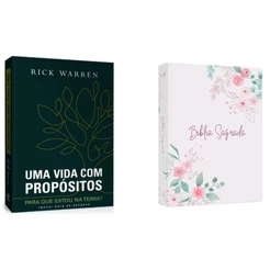 Kit Uma Vida Com Propósito + Bíblia Sagrada | NVI | Jardim da Fé
