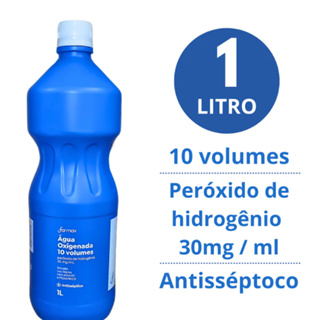 Agua Oxigenada 10 Volumes Antisséptico 1 Litro Ideal para Limpeza de Ferimentos Gargarejos Higiene em Oferta na Shopee