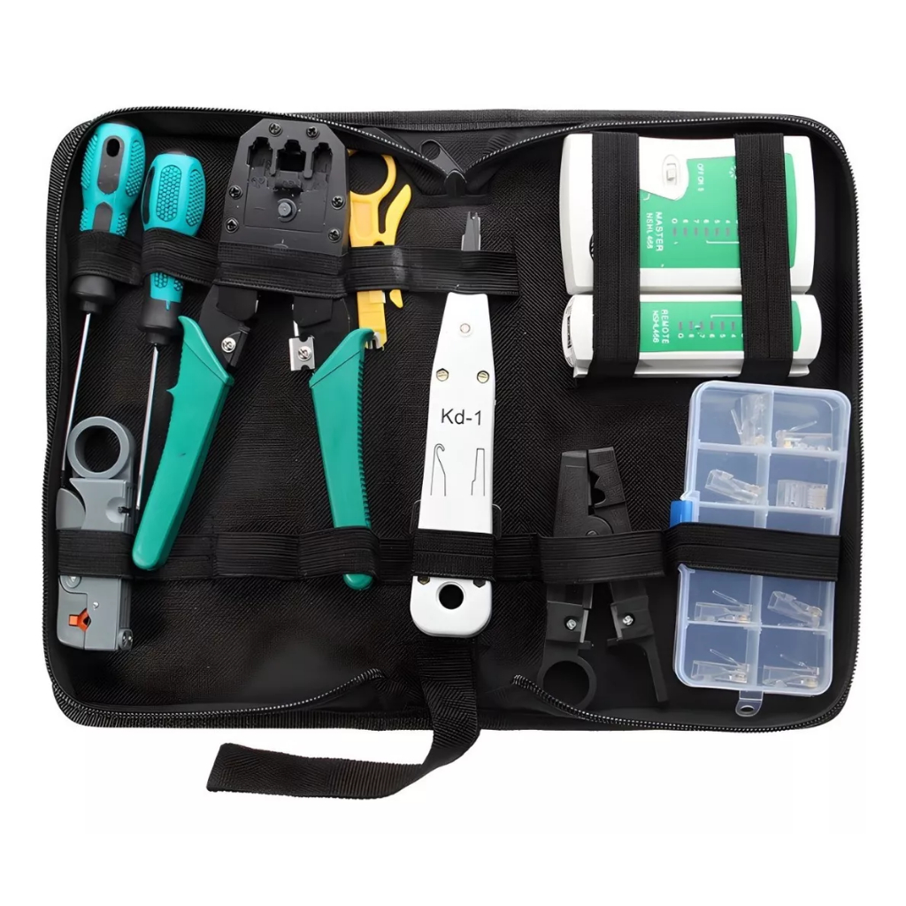 Estojo Kit Completo Para Instalador Manutenção Reparo E Teste Cabo Rede E Telefonia · foto 2