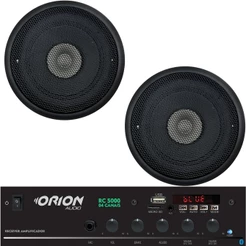 Amplificador Som Ambiente Bt 2ch 150w + 2 Caixas 5 Teto Pto