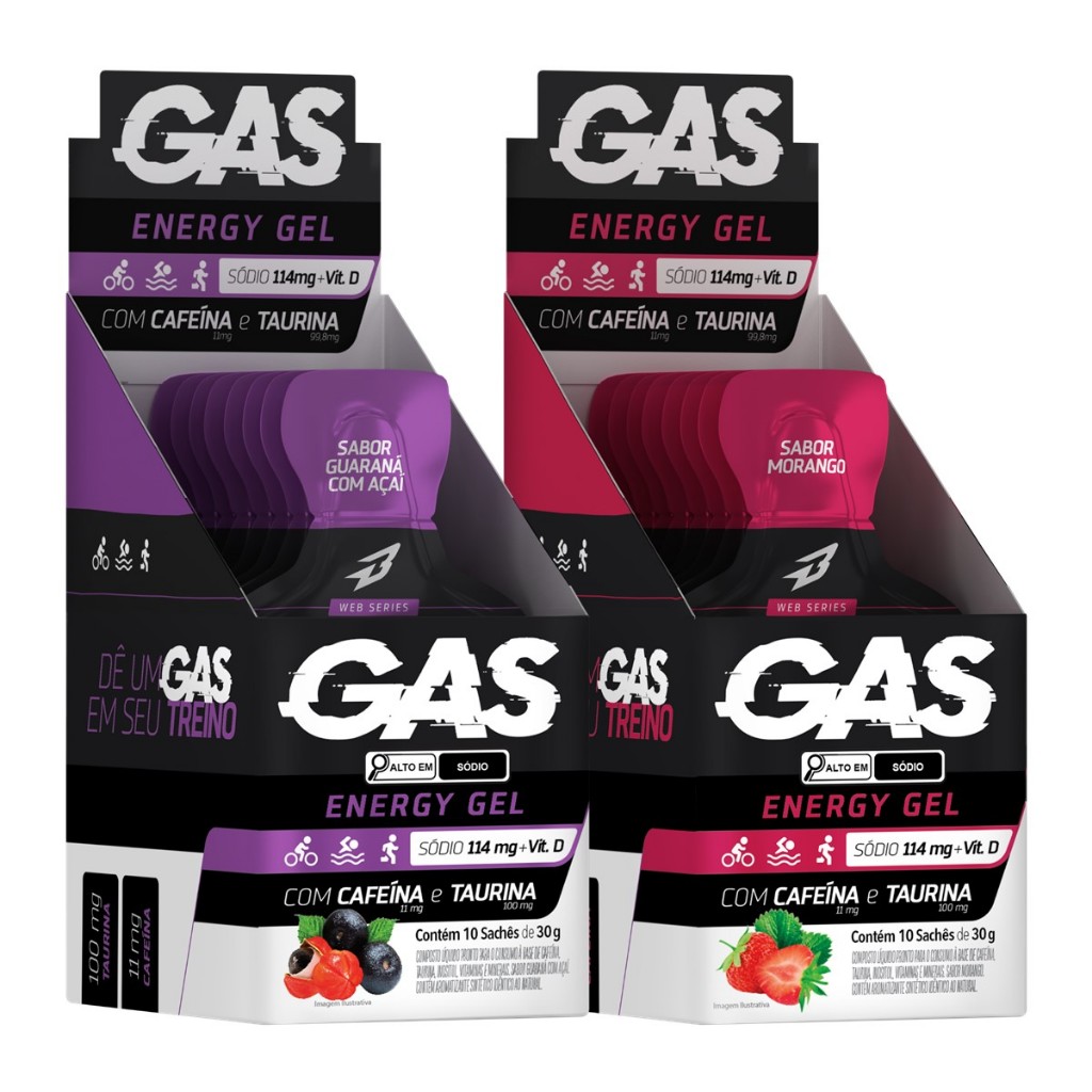 Kit 2x Caixas Gas Energy Gel de Carboidratos - Total 20 Sachês - Bodyaction em Oferta na Shopee