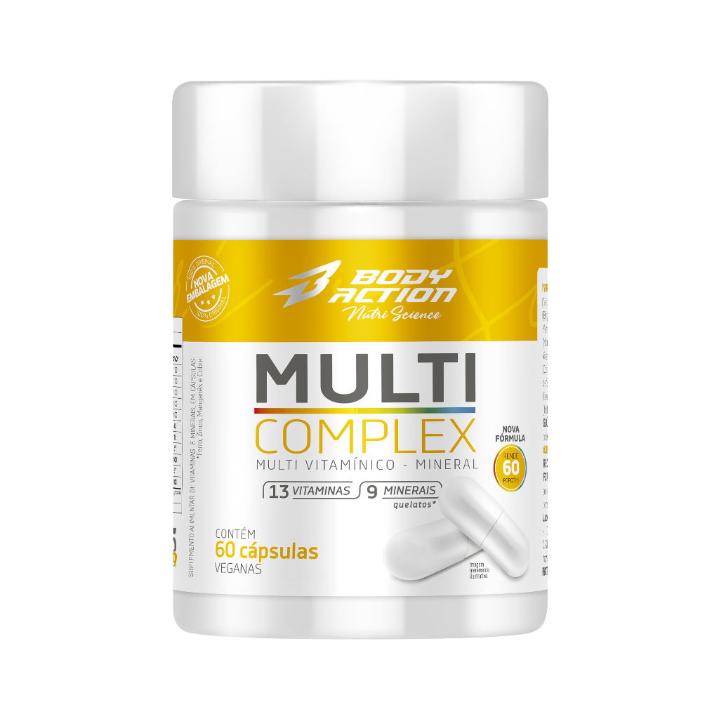 Multivitamínico Multicomplex 60 Cápsulas 1/dia Bodyaction em Oferta na Shopee