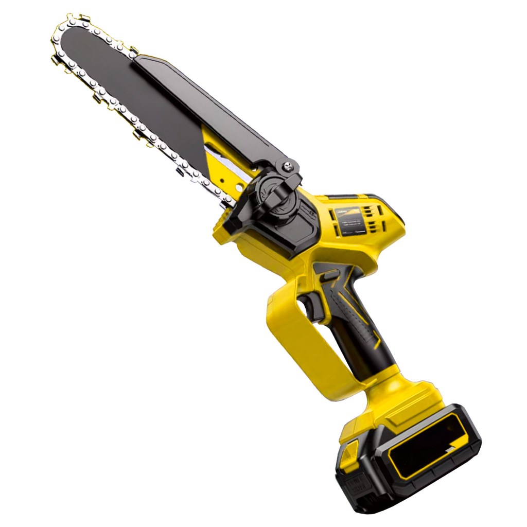 Mini Motoserra Poda Jardinagem 21V 2.6Ah 2 Baterias Bivolt 6/8/12 Polegadas