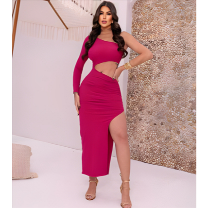 Vestido Feminino Vestido Mula Manca Vestido Longo Manga Unica Vestido Festa Grecia.