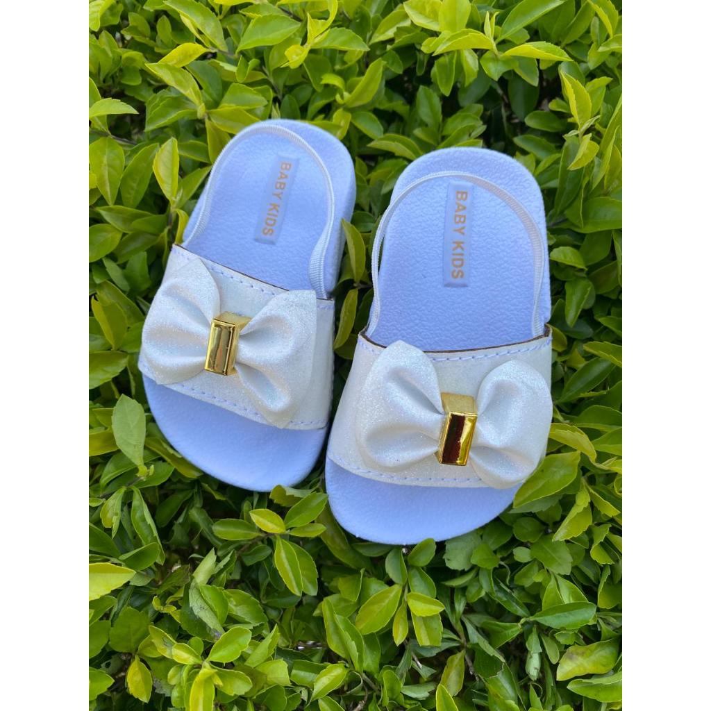 Chinelo Slide Glitter Menina Infantil Tendência Super Leve E Confortável Branco