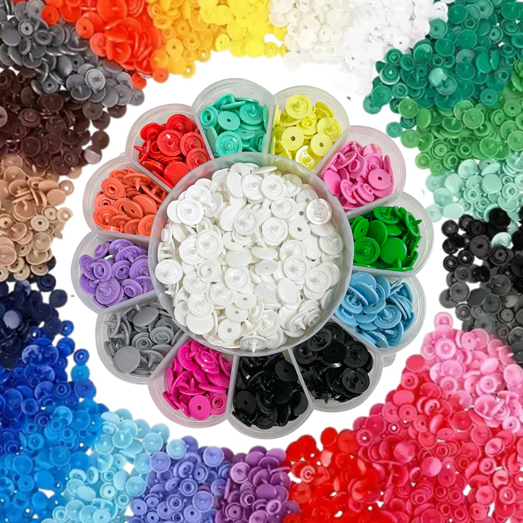 Botão De Pressão Plástico Ritas 12mm Box com 180 Botões Coloridos em Oferta na Shopee