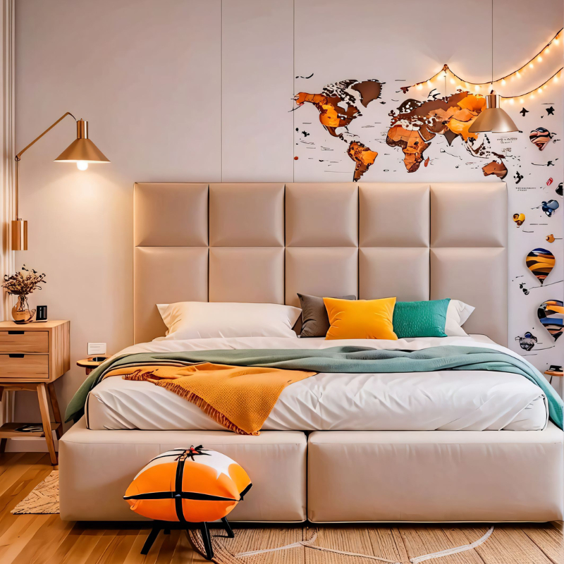 Cabeceira Casal Queen 40x30cm 8 Placas Estofada Modular Adesiva - Envio FULL Premium Suede Decoração