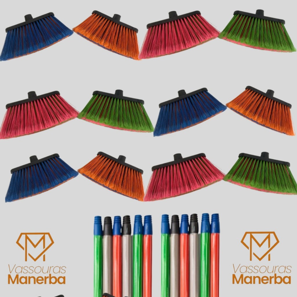 12 VASSOURAS SIENA TOP COM CABOS (RODO, VASSOURAS, CABOS, LIMPEZA)