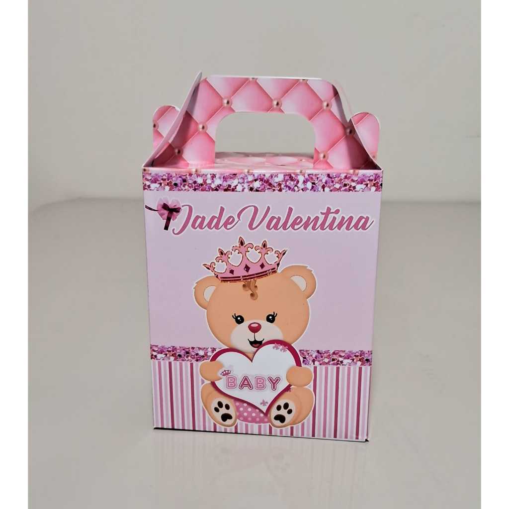 Maletinha Surpresa Ursinha Realeza - Personalizados - Lembrancinhas - Festa Infantil - Aniversário / PEGUE E MONTE