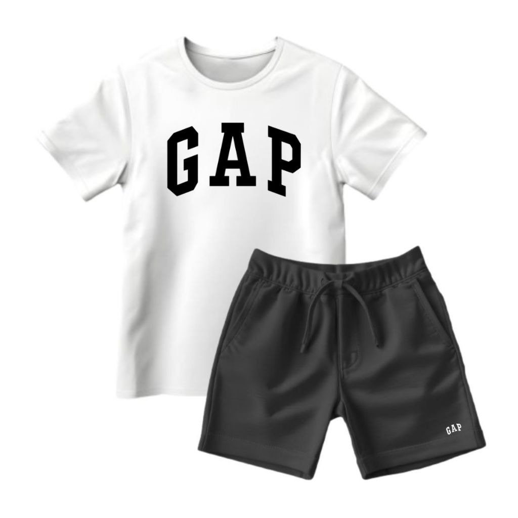 Conjunto Infantil Masculino Short e Camiseta Básico De Algodão Moderno