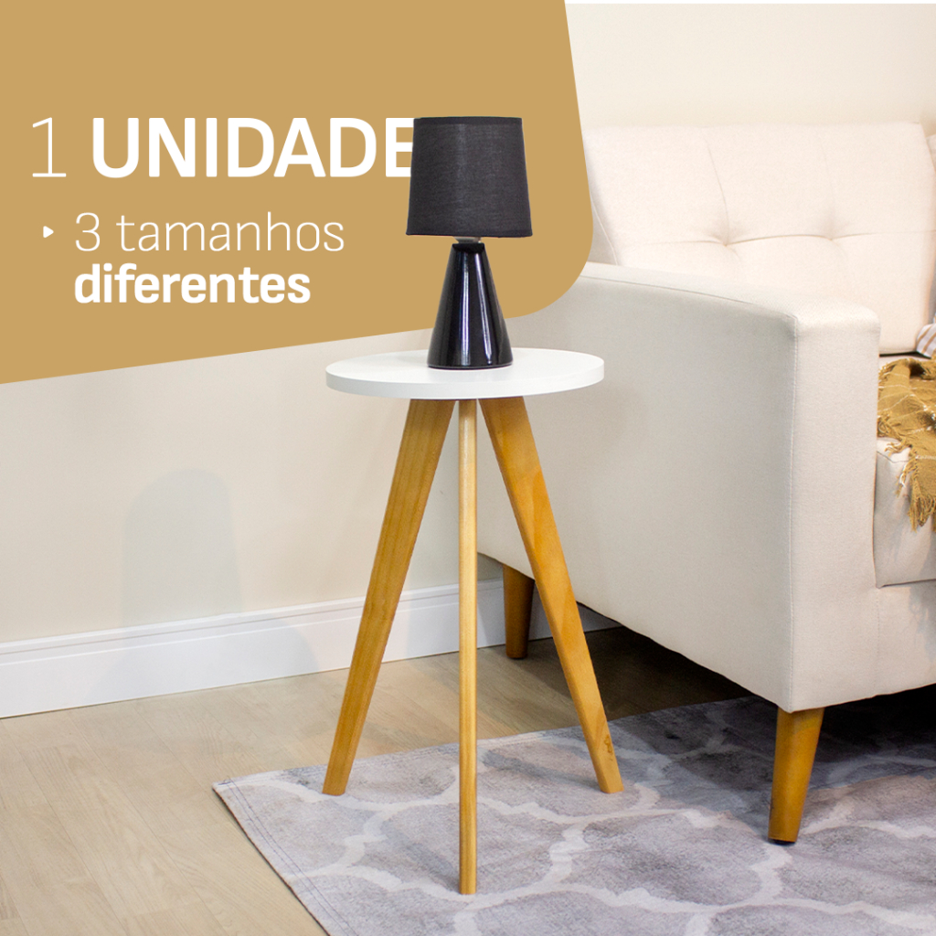 Mesa Pé Palito 50cm – Mesa Lateral, Mesa de Canto – Compacta, Resistente e Estilosa
