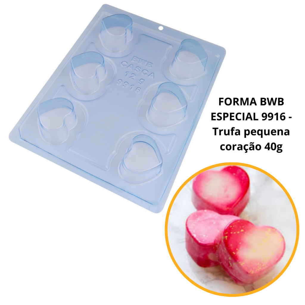 1~4 Forma Bwb Trufa Pequena Coração C/ Silicone Trufa 40G Cod-9916 (Bwb Especial) (CHOCO) em Oferta na Shopee