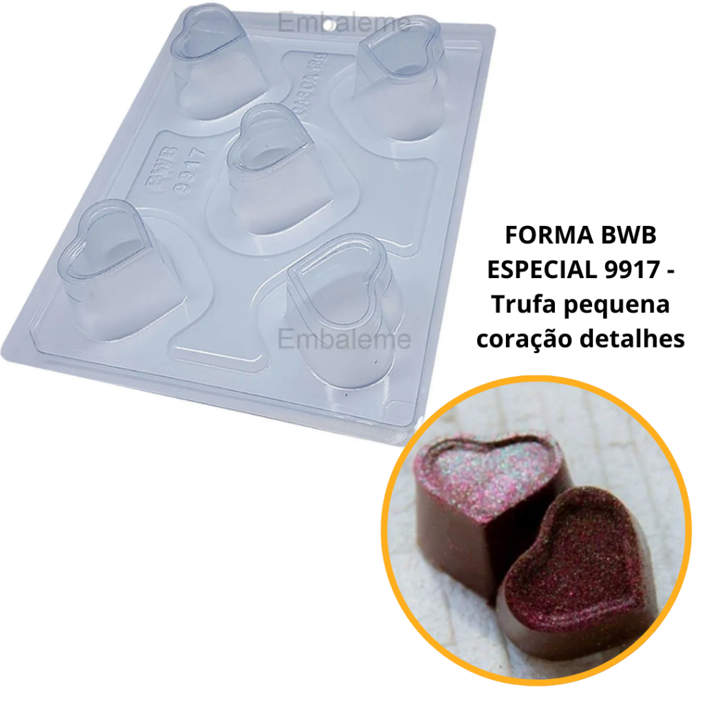 1~4 Formas Bwb Trufa Pequena Coração Detalhes C/ Silicone Trufa 70G Cod-9917  (Bwb Especial) (CHOCO) em Oferta na Shopee
