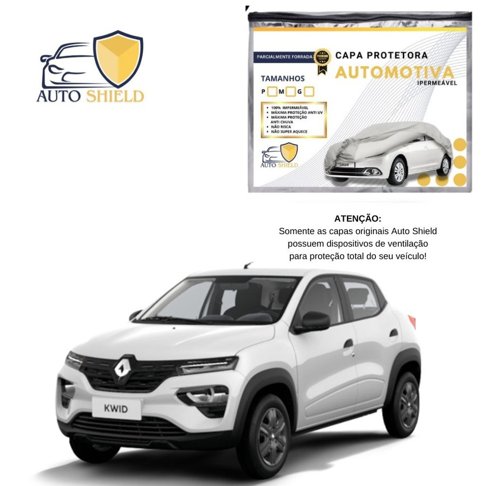 Capa Para Carro Kwid Renalt Com Proteção UV  Protege de Sol / Chuva / Poeira ( P ) - Auto Shield