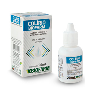 Colírio Antibacteriano Tratamento Ocular Para Cachorros e Gatos - 20ml - Biofarm em Oferta na Shopee