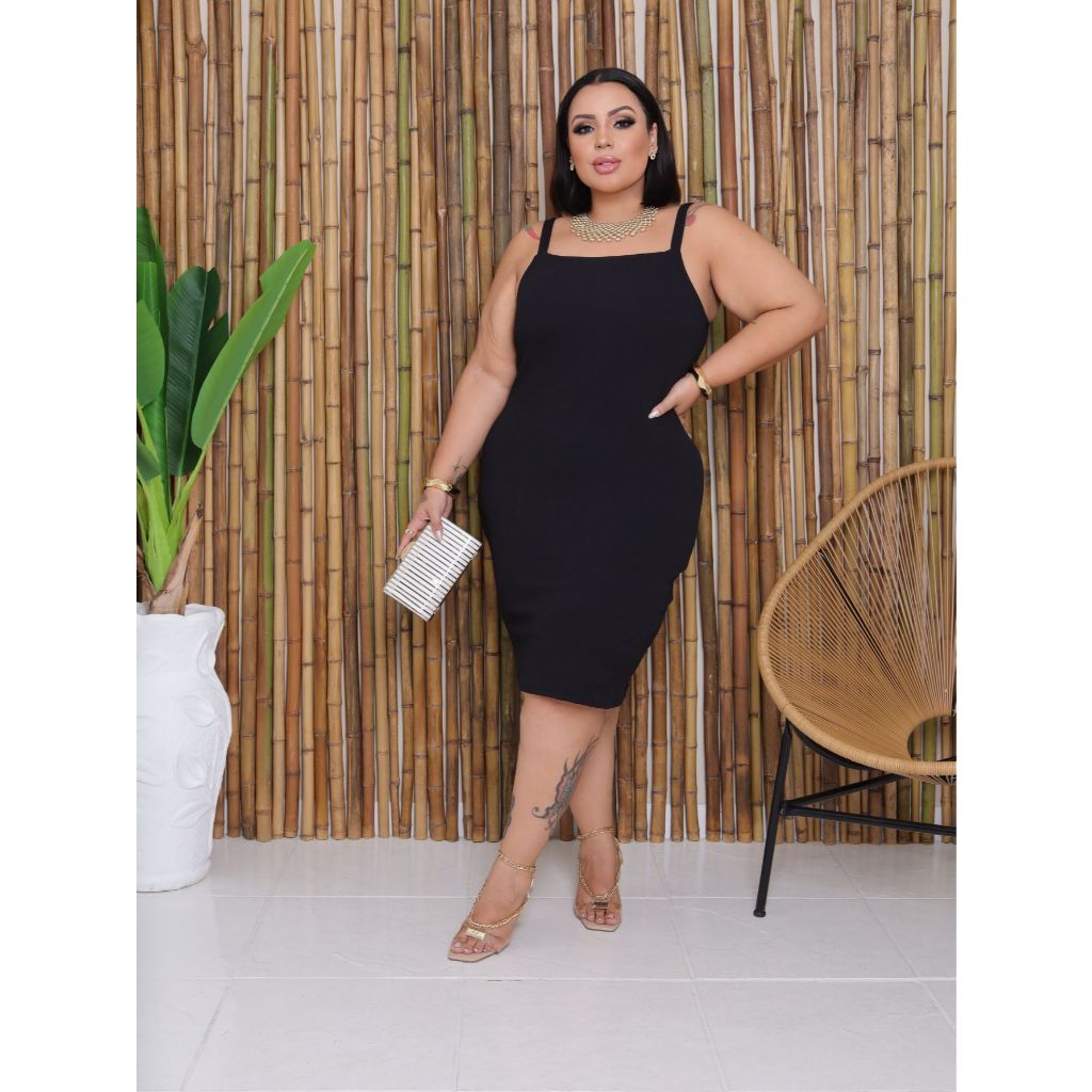 Vestido Plus Size Midi Feminino Modelador Envio Imediato