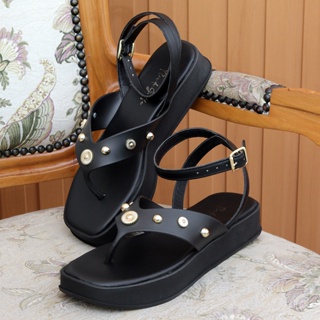 Sandália Flor de Griffe Flat Tamanco Papete Confort Fechamento Tornozelo Fivela Pedras Elegante Moda em Oferta na Shopee