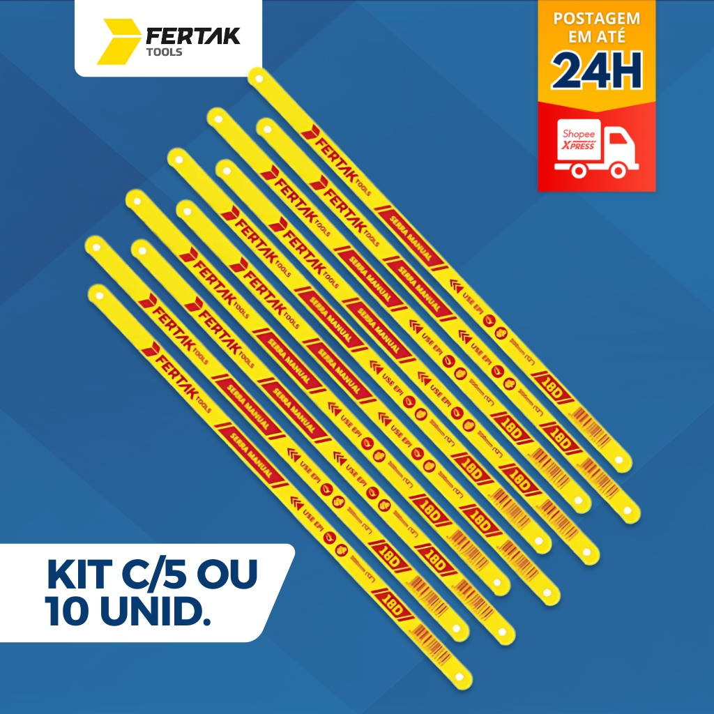 Kit Lâminas de Arco de Serra Jogo - 30cm (12 pol.) Fertak
