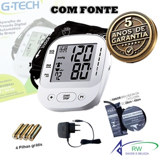 Aparelho De Medir Pressão De Braço Eletrico La800 G-tech com fonte em Oferta na Shopee