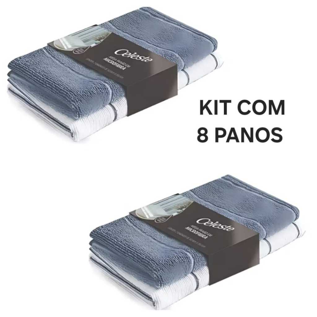 Kit com 08 Panao Super Absorvente Seca Chao Pano De Limpeza Microfibra Mega Panao em Oferta na Shopee