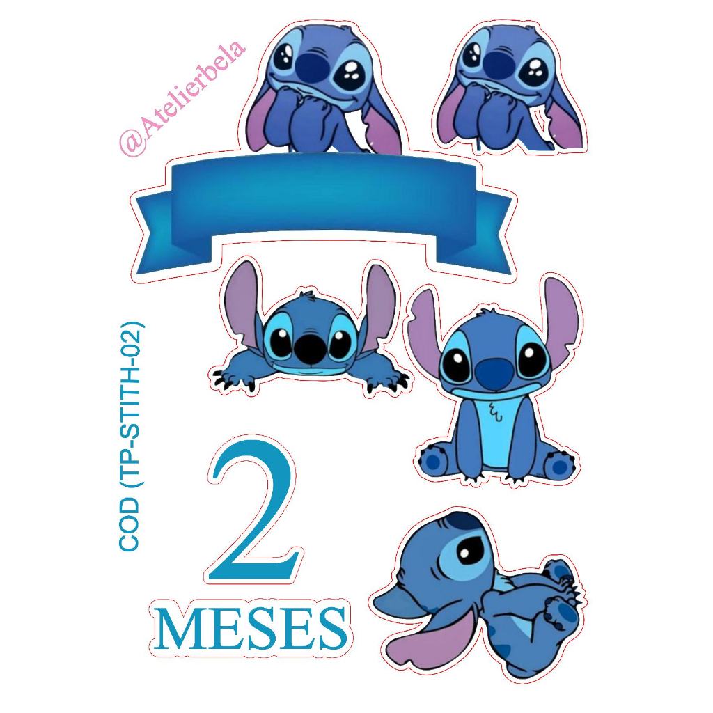 Topo de Bolo Lilo Stith Personalizado Com Nome E Idade