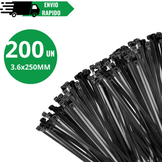 Abraçadeira Enforca Gato de Nylon 3,6mm x 250mm Pacote 200 Unidades Cintas Plásticas 25cm Preto Fita em Oferta na Shopee
