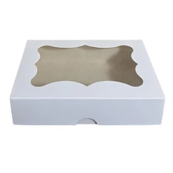 50 un - Caixa com Visor 15x11x3,5 Caixinha para Lembrancinhas Doces Presente - Caixa Kraft ou Branca