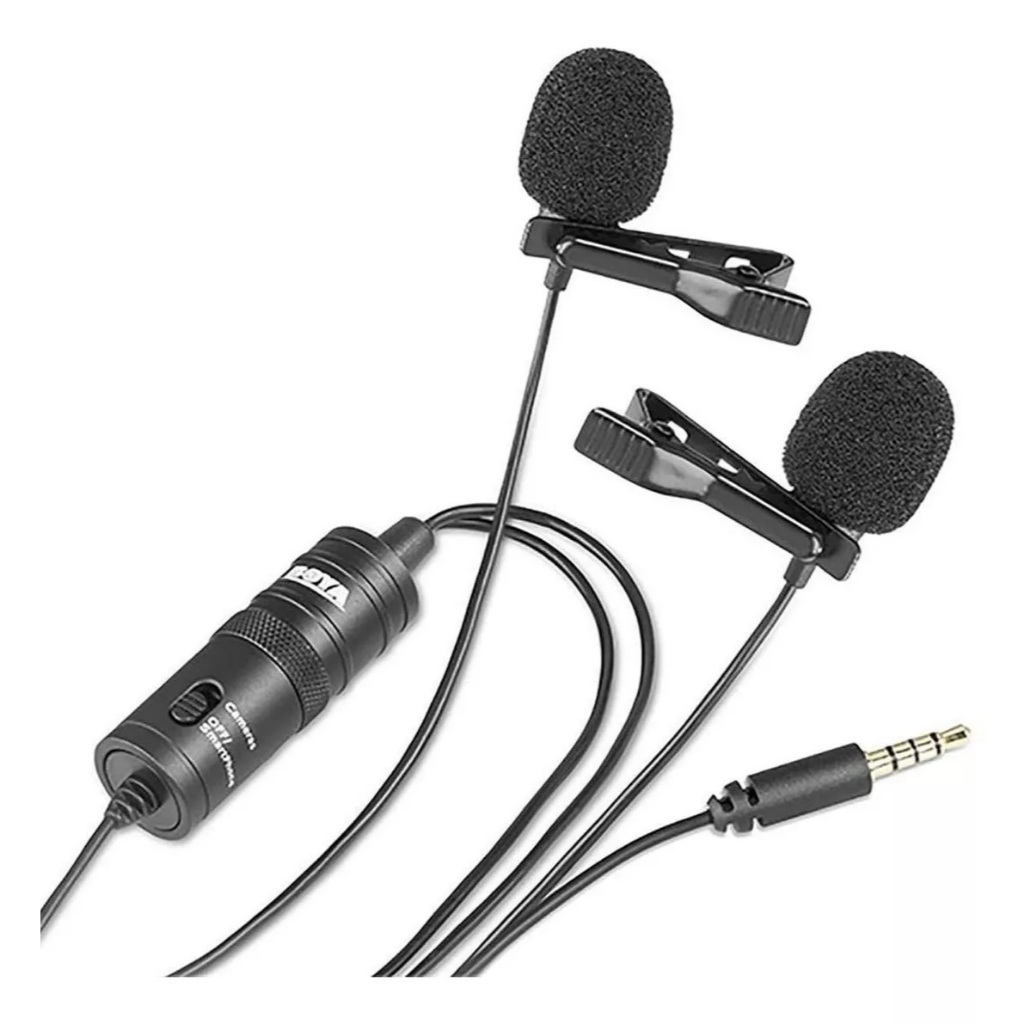 Microfone Lapela Duplo Boya By-m1dm Omnidirecional Gt971