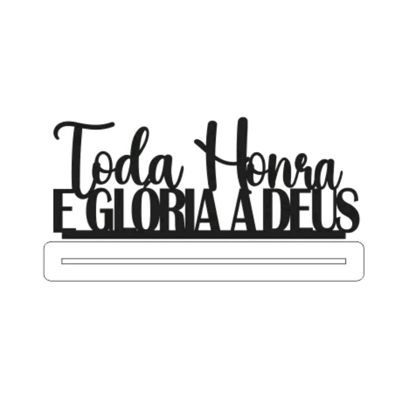 Frase Toda Honra e Glória a Deus Decorativa Sala Estante Decoração casa em Oferta na Shopee