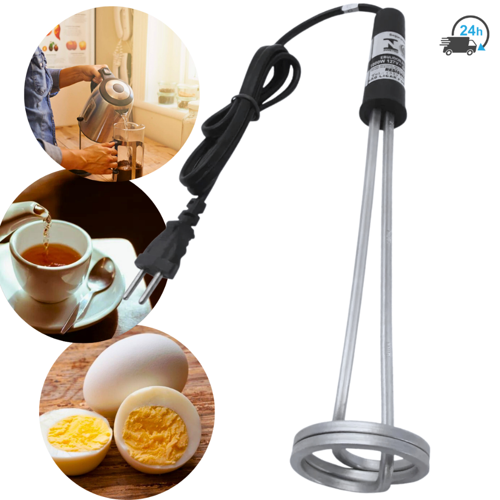 Ebulidor Aquecedor Elétrico Mergulhão Ferve Água Rápido Original 127v ou 220v