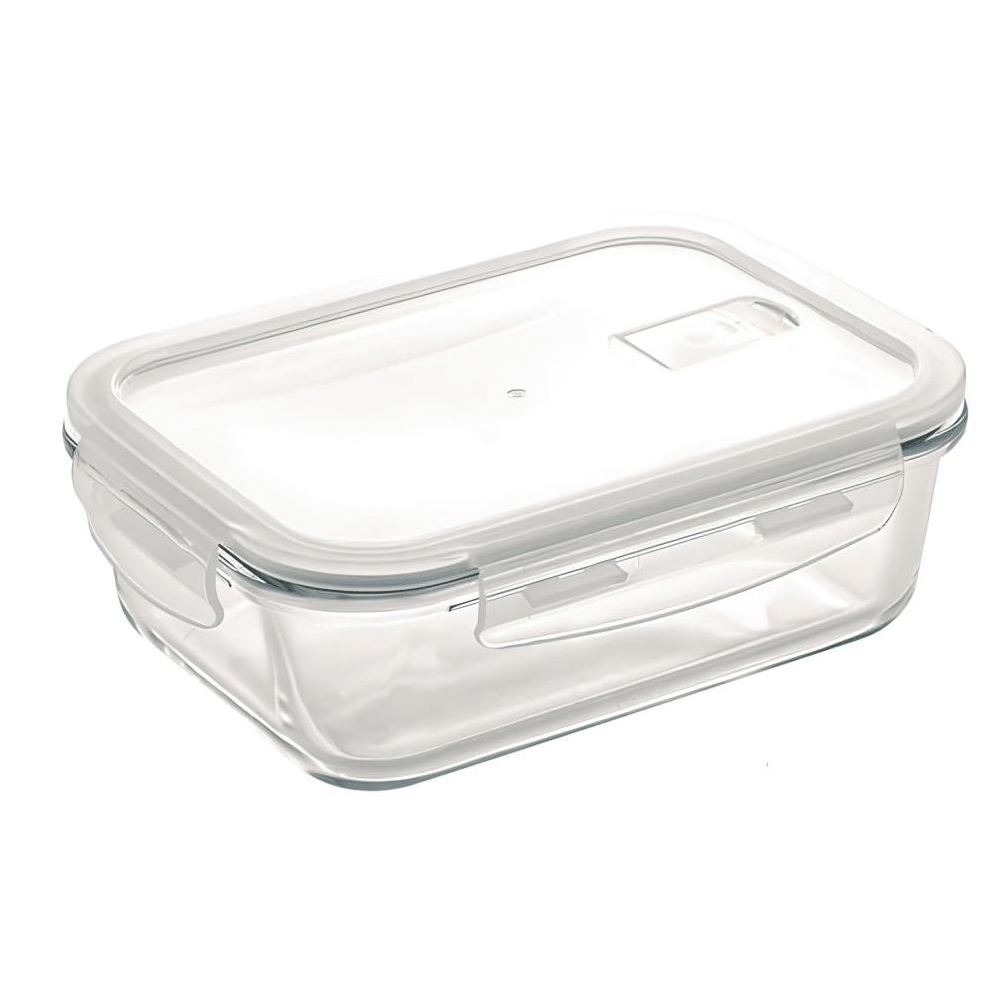 Marmita Lancheira de vidro resistente ao calor 1400 ml Marmita Retangular Hermético Vedaçao Pote Fit
