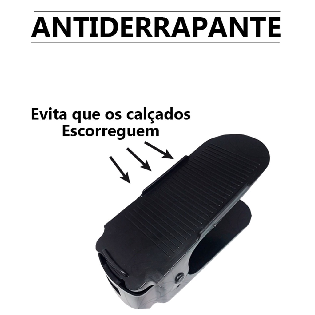 20 Organizadores De Sapato E Tênis - Preto Com Regulagem
