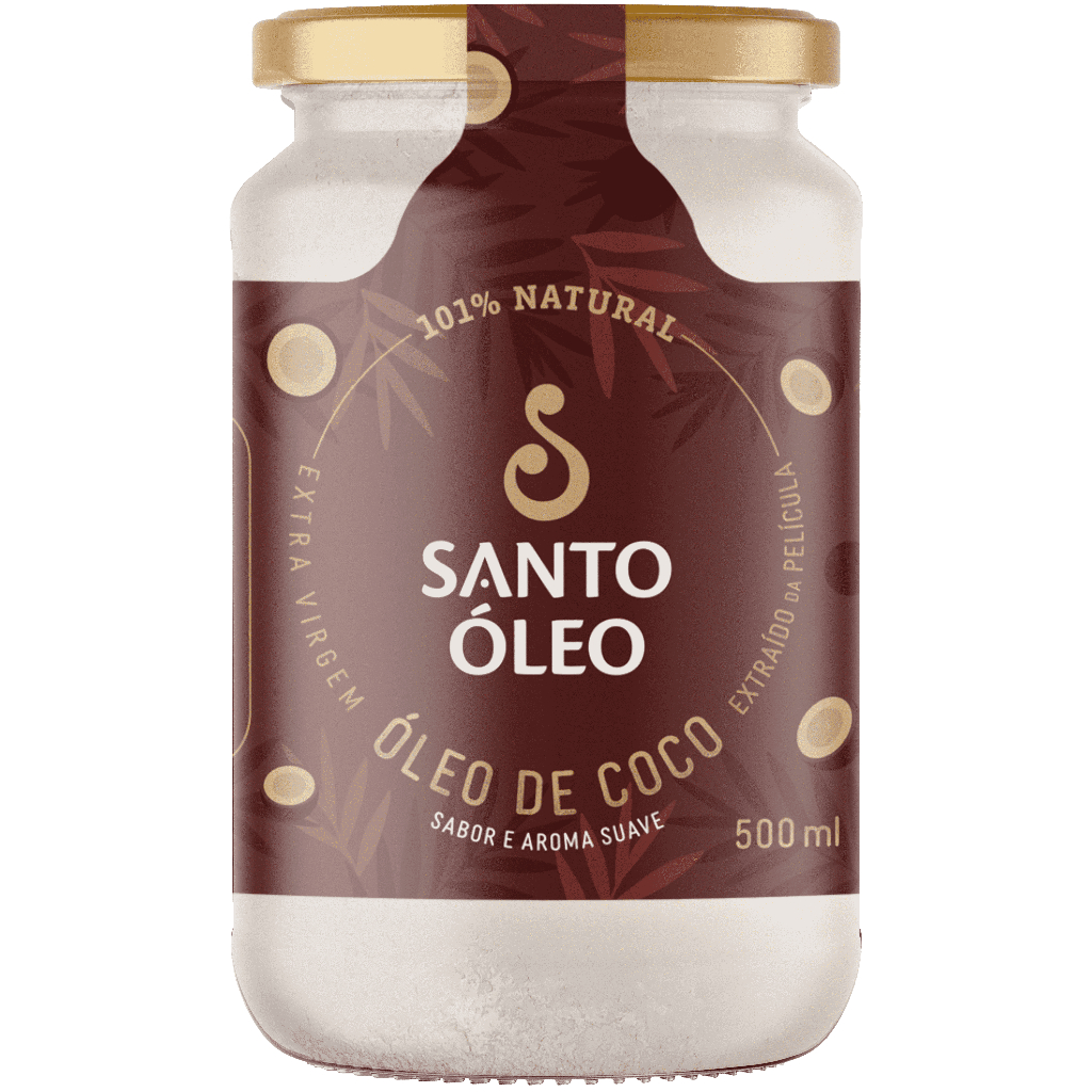 Óleo de Coco Extra Virgem da Pelicula 500 ml Santo Óleo em Oferta na Shopee