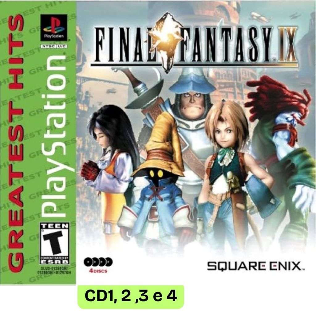 Jogo Final Fantasy IX CD1, 2 ,3 e 4 PS1 One Playstation 1 Mídia De Altissíma Qualidade UP!!!