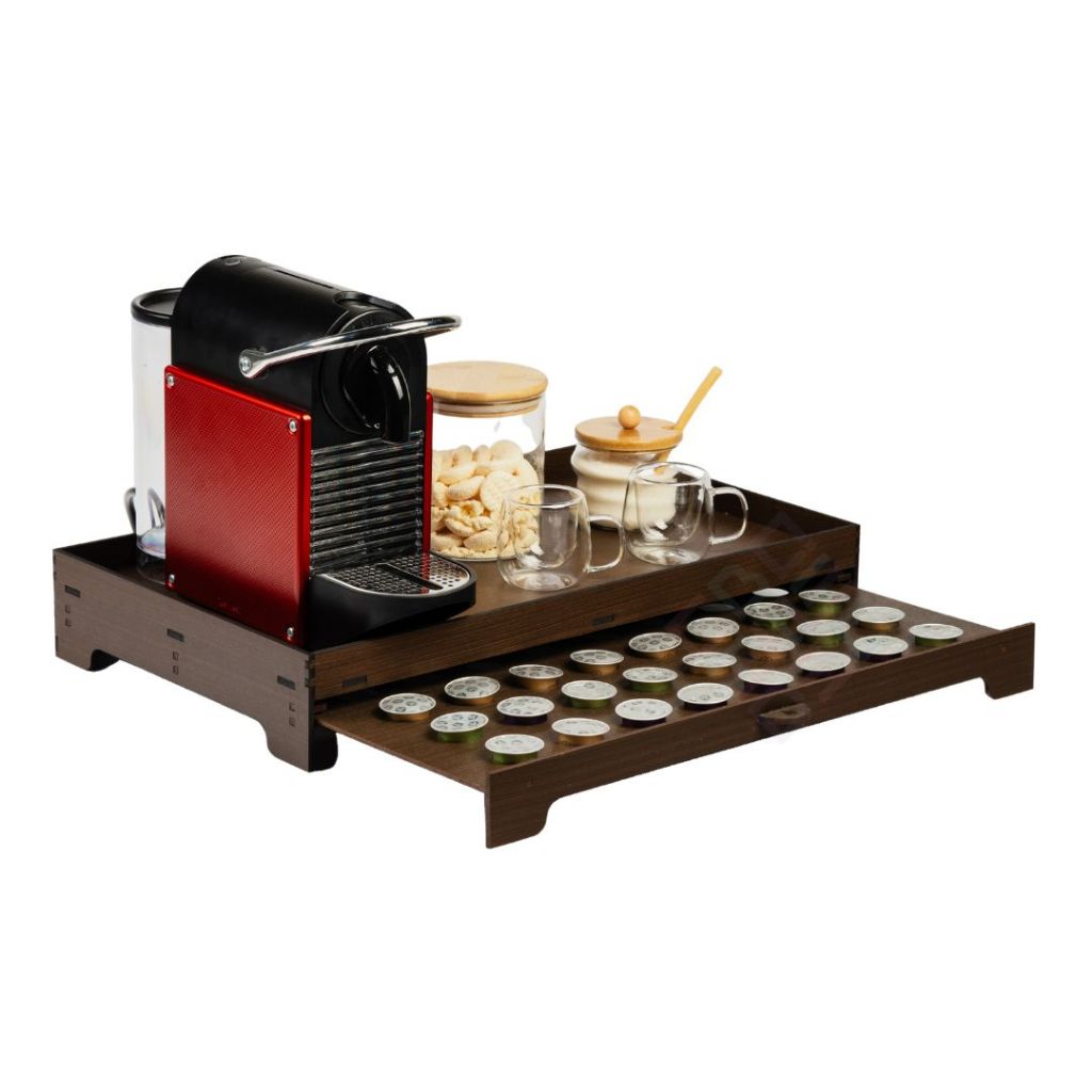 Bandeja Nespresso Lisa Porta 40 Capsula Gaveta Organizadora Cantinho do Cafe Cha Cafeteira Organizar