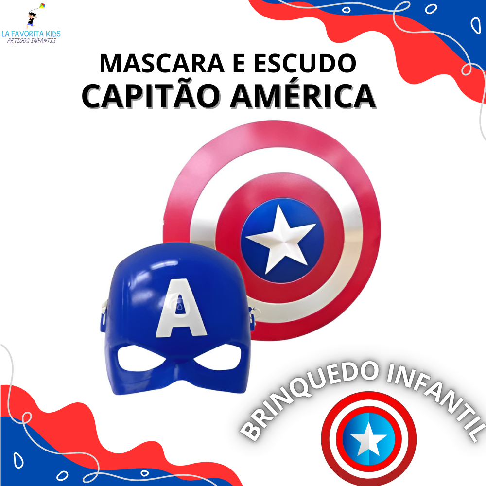 Mascara e Escudo Plástico Do Capitão América Brinquedo Infantil em Oferta na Shopee