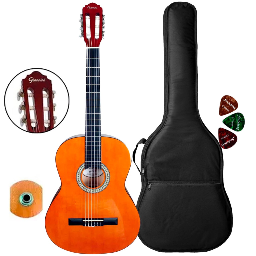 Violao Eletrico Giannini Nylon Start N14 Natural + Capa Luxo