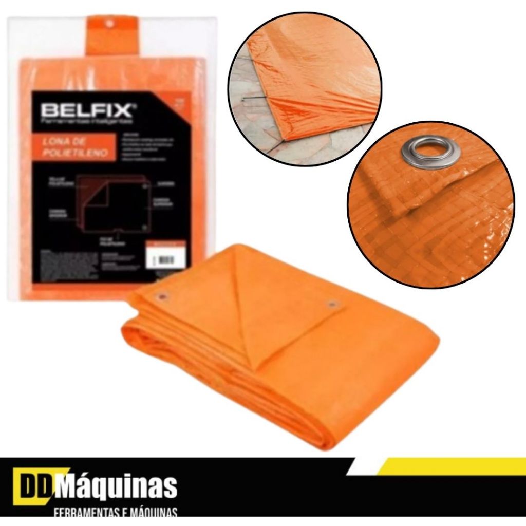 Lona Encerado Polietileno 5x3 Laranja - Belfix - Home & Living