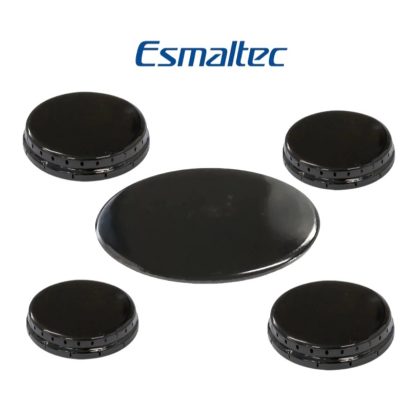 Kit Espalhadores Tampas Peças Fogão Esmaltec Caribe 5 Bocas