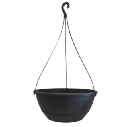 kit 4 vasos cuia grandes pretos 31cm com haste 47cm p/ pendurar plantas