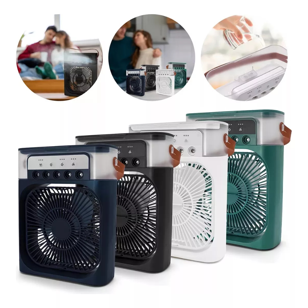 "Ventilador 3x1 Climatizador: Refresque seu Ambiente com Função Ventilação, Umidificação e LED!"